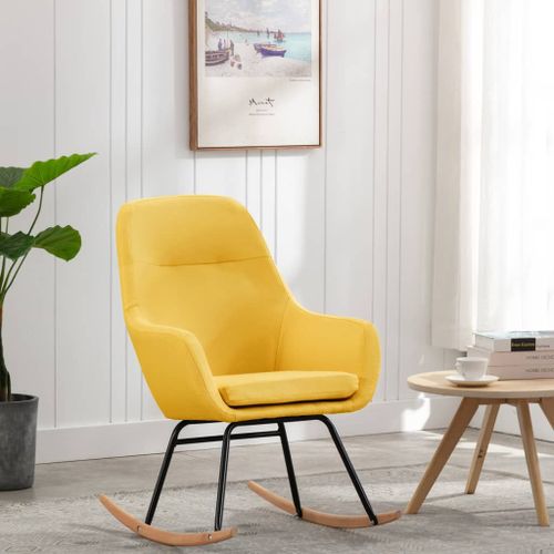 Vidaxl Chaise À Bascule Jaune Moutarde Tissu