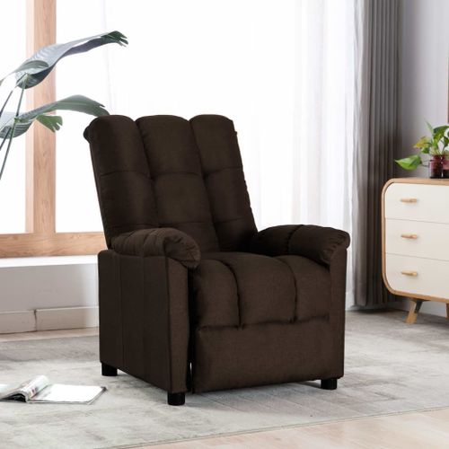 Vidaxl Fauteuil Inclinable Marron Foncé Tissu