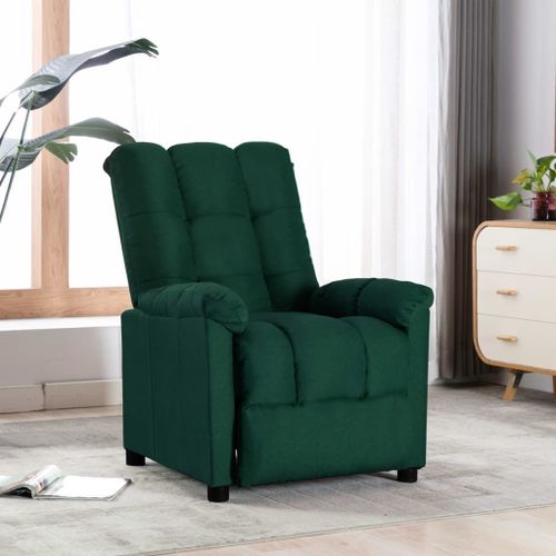 Vidaxl Fauteuil Inclinable Vert Foncé Tissu