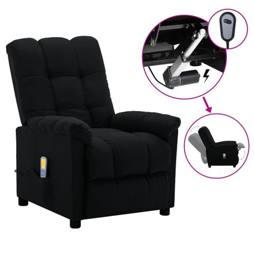 Vidaxl Fauteuil Électrique De Massage Noir Tissu