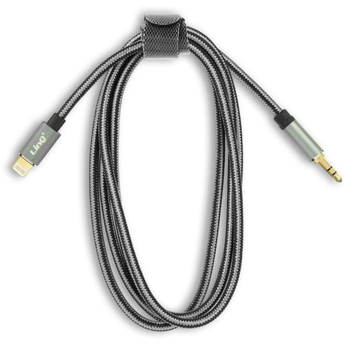 Câble Lightning vers Jack 3.5mm Mâle Son de Qualité Nylon Tressé 1.5m LinQ Gris