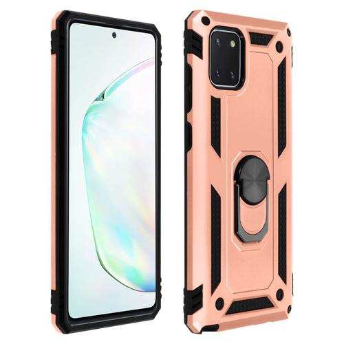 Coque Samsung Galaxy Note 10 Lite Antichoc Bi-Matière Bague Support Rose Gold