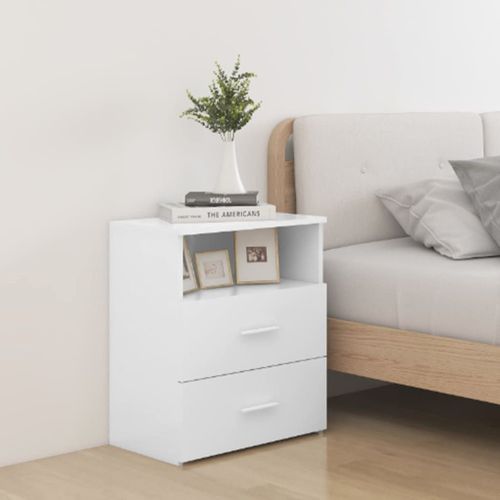 Vidaxl Table De Chevet Blanc 50x32x60 Cm