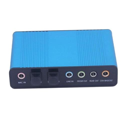 Carte Son Fibre, Carte Son Audio S/PDIF Optique USB 5.1 Externe 6 Canaux,  Bleue