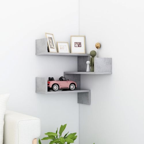 Vidaxl Étagère Murale D'angle Gris Béton 40x40x50 Cm Bois D'ingénierie