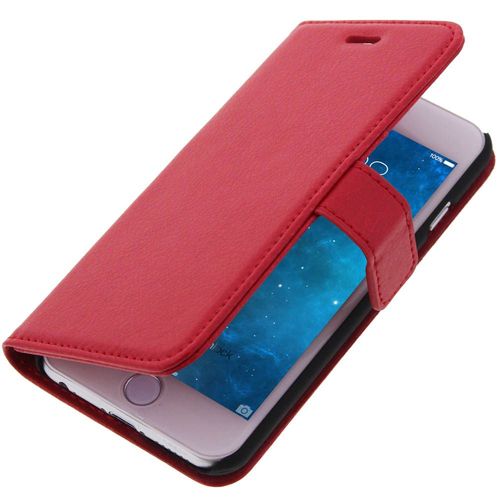Housse Folio Portefeuille Pour Apple Iphone 6 - Etui Clapet Support Rouge