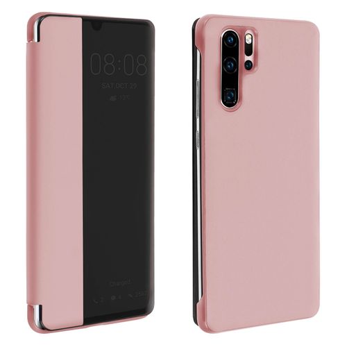 Housse Huawei P30 Pro Étui Grande Fenêtre Translucide Coque Rigide Rose Gold