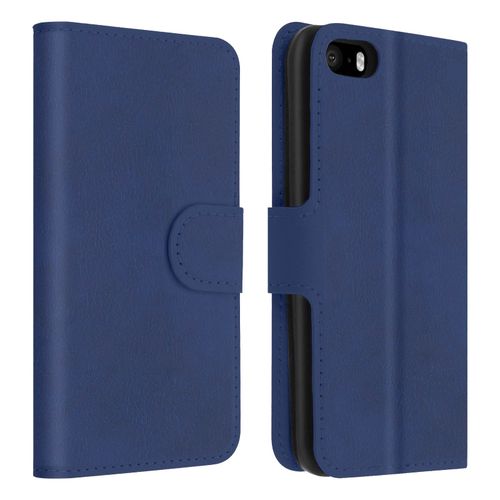 Étui Portefeuille Iphone 5 / 5s / Se Protection Intégrale - Bleu