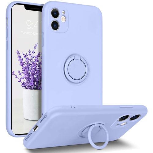 Coque Silicone Pour Iphone 11 Couleur Bleu Avec Anneau Support Little Boutik®