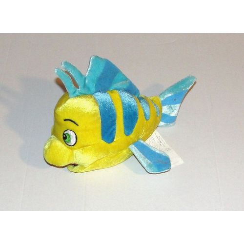 Doudou Polochon Flounder La Petite Sirene Waltdisney - Peluche Poisson Disney Vintage