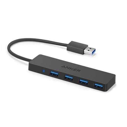 HUB DE DONNÉES ULTRA FIN AVEC 4 PORTS USB 3.0 ANKER NOIR