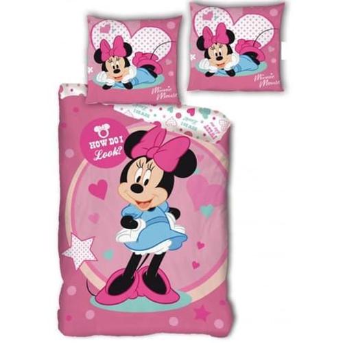 Minnie Mouse - Parure De Lit Enfant Disney Fashion - Housse De Couette Rose