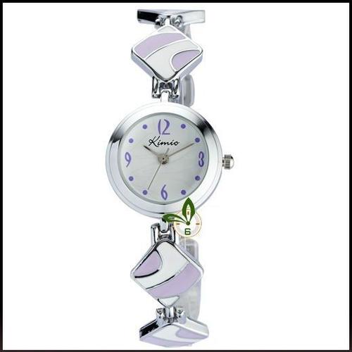 Montre Femme Classe Top Tendance  Losanges Avec Motifs Céramique Violet/Blanc