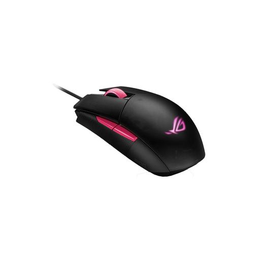 Asus Rog Strix Impact II Electro Punk - Souris optique pour gamer - Filaire USB - Ambidextre - Eclairage Aura Sync - 6200dpi