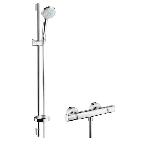 Ensemble douche avec mitigeur thermostatique Hansgrohe Croma 100 Vario EcoSmart