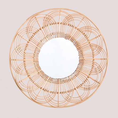 Miroir rond en rotin (Ø60 cm) Corent NATUREL