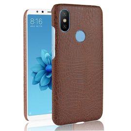 Étui Pour Classique Élégant Xiaomi Mi A2 /Mi 6x Anti Éraflure Housse De Protection Compatibilité Mode Classique D'alligator - Le Brun