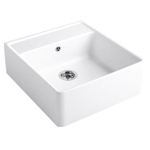 Evier timbre office Villeroy et Boch Tradition Snow White CeramicPlus avec vidage manuel