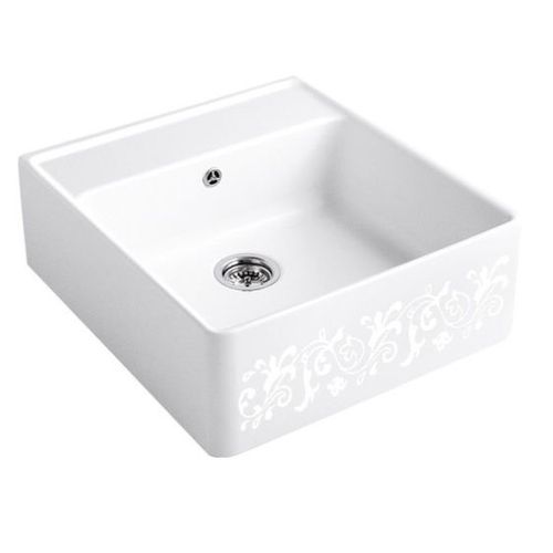 Evier timbre office Villeroy et Boch Tradition White Pearl CeramicPlus avec vidage manuel