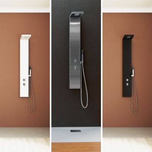 Colonne douche inox laqué blanc mat Kinedo Aquastyle