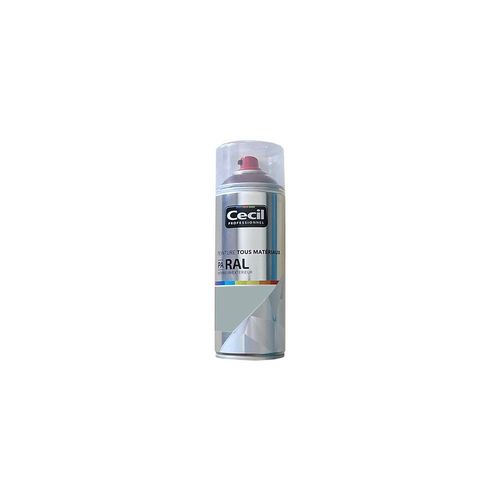 Peinture Aérosol Tous matériaux Cécil Professionnel PA RAL - Gris clair satin (RAL 9006)