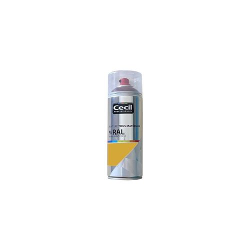 Peinture Aérosol Tous matériaux Cécil Professionnel PA RAL - Jaune satin (RAL 1004)