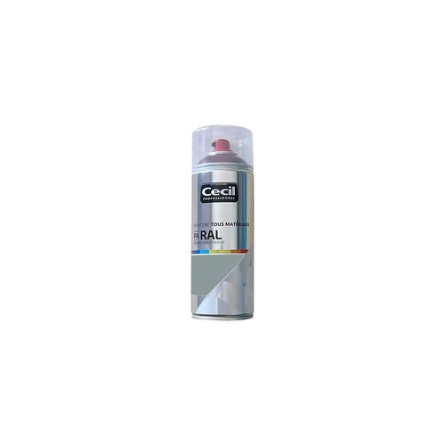 Peinture Aérosol Tous matériaux Cécil Professionnel PA RAL - Gris galet satin (RAL 7045)