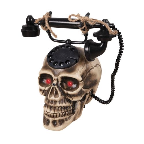 Téléphone Squelette (Animation Son Et Lumière) 22 X 25 Cm