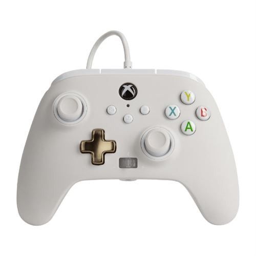 Manette Powera Enhanced Wired Controller Filaire Blanc Bensussen Deutsch & Associates Pour Microsoft Xbox One, Microsoft Xbox One S, Microsoft Xbox One X