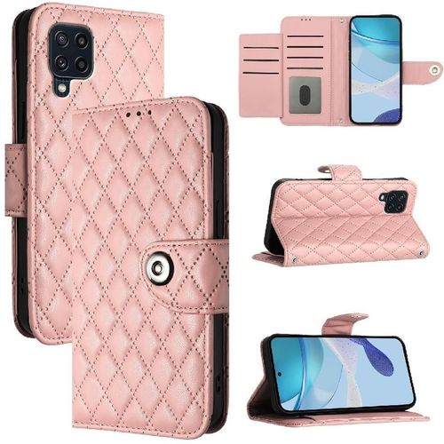 Étui Pour Samsung Galaxy M32 4g/M22 4g Protection Élégante Antichoc Bande De Poignet Portefeuille Couverture Titulaire De La Carte - Couleur Orange