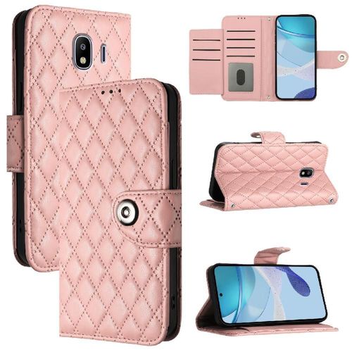 Étui Pour Samsung Galaxy J4 2018 Titulaire De La Carte Portefeuille Couverture Protection Élégante Antichoc Bande De Poignet - Couleur Orange