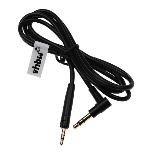 vhbw Câble audio AUX compatible avec AKG Y40BT, Y45BT, Y50, Y500, Y50BT casque - Avec prise jack 3,5 mm, 100 cm, noir