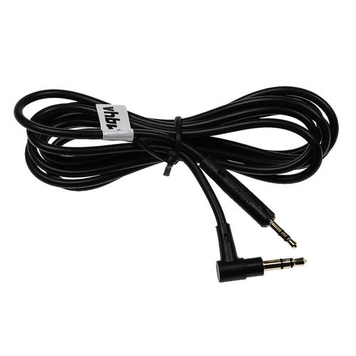 vhbw Câble audio AUX compatible avec AKG Y40BT, Y45BT, Y50, Y500, Y50BT casque - Avec prise jack 3,5 mm, noir