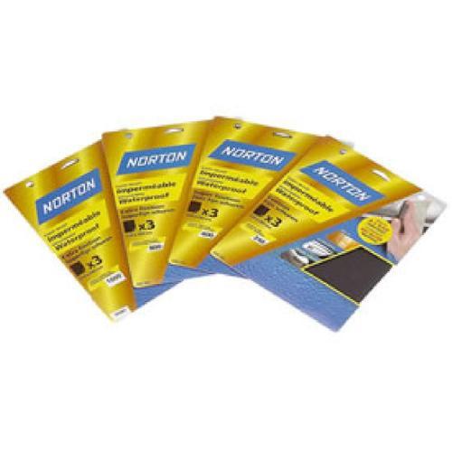 5x Abrasif eau 600 NORTON -3 feuilles 230x280-