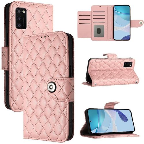 Étui Pour Samsung Galaxy A41 Bande De Poignet Protection Élégante Antichoc Titulaire De La Carte Portefeuille Couverture - Couleur Orange