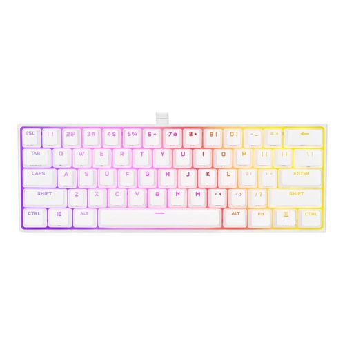 CORSAIR Gaming K65 RGB MINI - Clavier - backlit - USB - Français - commutateur : CHERRY MX Red - blanc