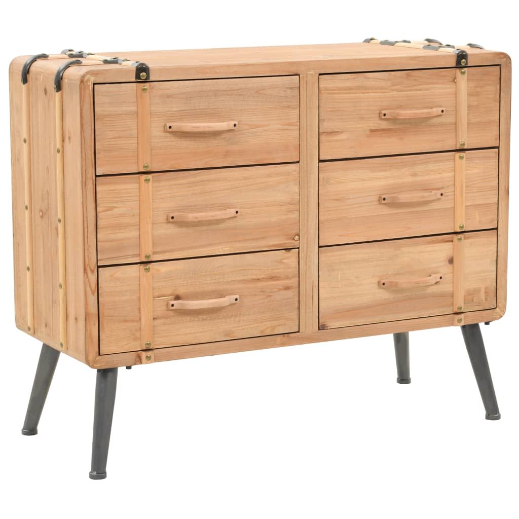 Vidaxl Armoire À Tiroirs Bois De Sapin Massif 91 X 35 X 73 Cm