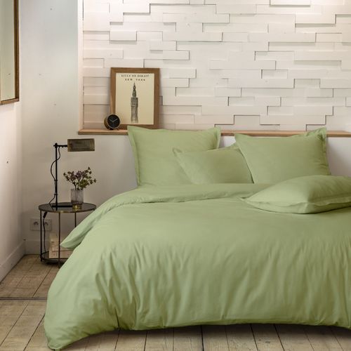 Housse De Couette 220x240 Cm + Taies D'oreiller, Percale 80 Fils, Sauge