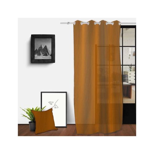 Voile Oeillets En Coton Lavé 135x250 Cm Spirit Bronze, Par Soleil D'ocre