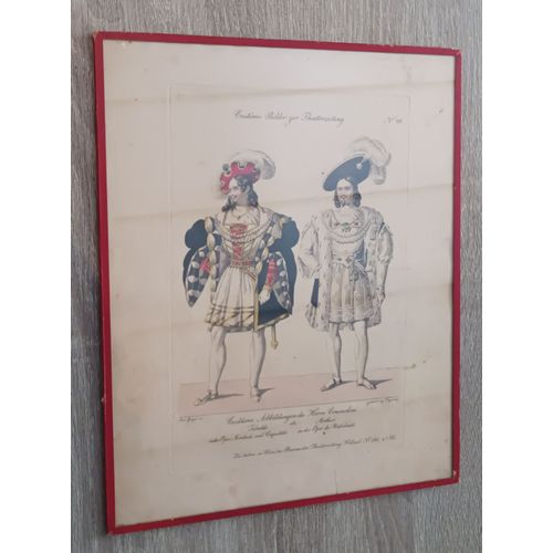 Gravure Andreas Geiger / Costume De Théâtre Masculin Vers 1840 / Gedrukt Bey Feyertag / Costüme Bilder Zur Theaterzeitung N°26 / Wien  / Sous Verre