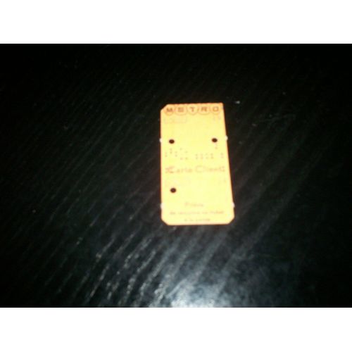 Ancien Ticket De Métro Orange