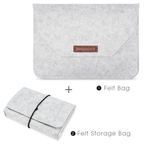 Étui à manches pour ordinateur portable, en feutre de laine, pour HuaWei Honor Magicbook Matebook Apple Macbook air - For Pour MATEBOOK 14 - Gris avec sbag