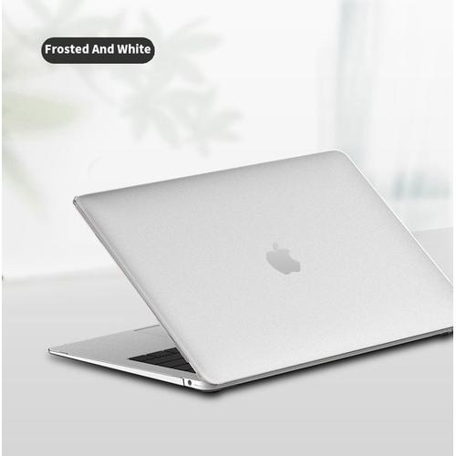Coque transparente matte pour Apple MacBook - For 13.3 AIR A1932 - givré et blanc
