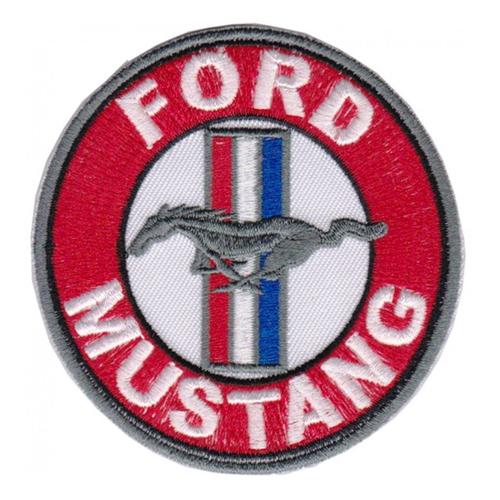 Patch Thermocolant Ford Mustang Logo Rouge 7.5cm Ecusson Chemise Veste