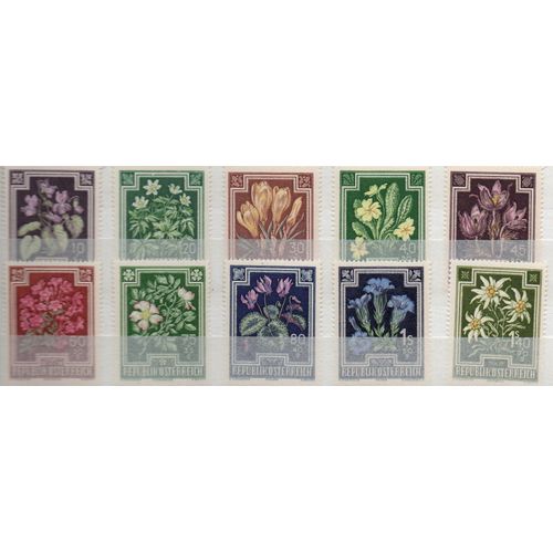 Autriche Timbres Les Fleurs 1948