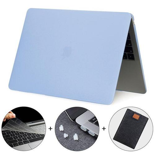 Étui pour MacBook Air Pro Retina , coque de protection avec housse de clavier et bouchons anti-poussière pour ordinateur portable, accessoire rigide mat et cristal - For AIR 11 A1465 A1370 - Mat neuf bleu