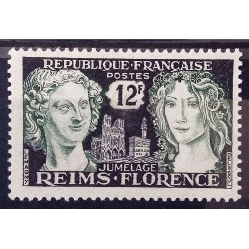 Jumelage Reims-Florence 12f (Impeccable N° 1061) Neuf** Luxe (= Sans Trace De Charnière) - France Année 1956 - Brn83 - N31729