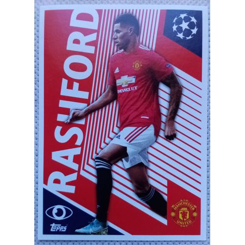 Uefa Champions League 2020 / 2021 - Manchester United Mun 2 Marcus Rashford - Topps Sticker (Foot, Autocollant, Image, Vignette)