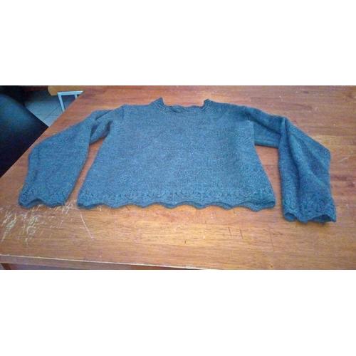 Pull Gris Macramé Taille 10 Ans ..