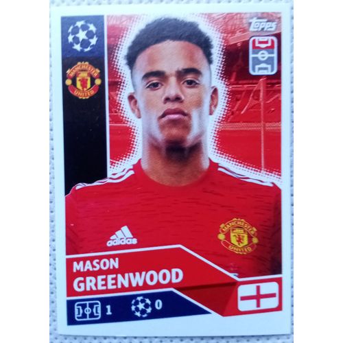Uefa Champions League 2020 / 2021 - Manchester United Mun 18 Mason Greenwood - Topps Sticker (Foot, Autocollant, Image, Vignette)